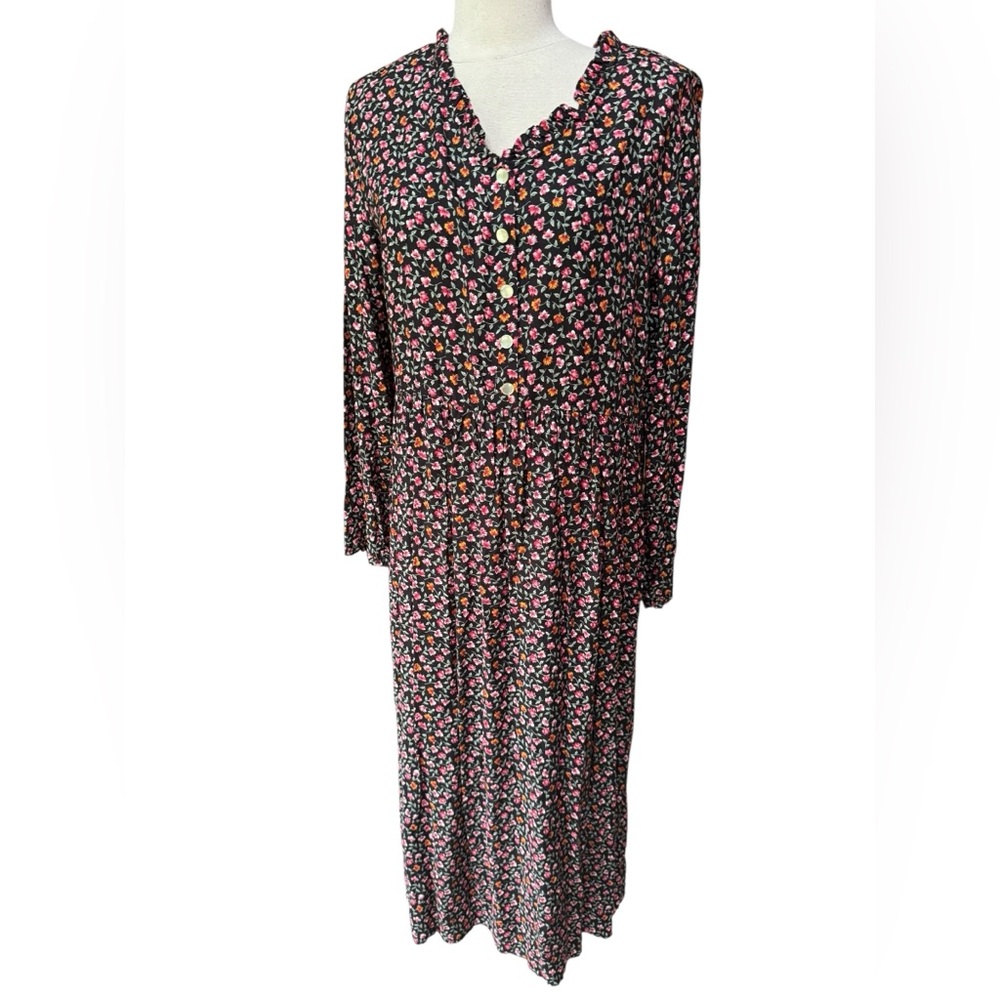 Deadstock Late 1980s/Early 90s Sunshine Starshine Ditsy Floral Cottagecore Dress